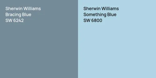 SW 6242 Bracing Blue vs SW 6800 Something Blue