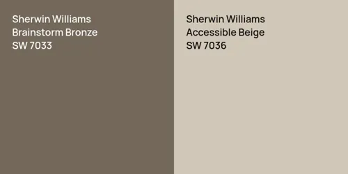 SW 7033 Brainstorm Bronze vs SW 7036 Accessible Beige