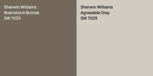 SW 7033 Brainstorm Bronze vs SW 7029 Agreeable Gray