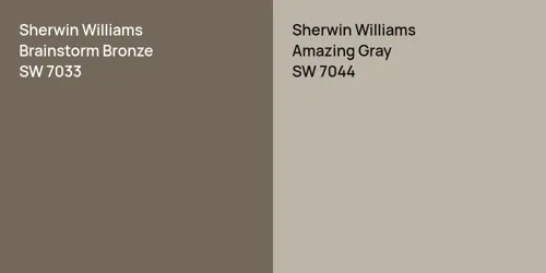 SW 7033 Brainstorm Bronze vs SW 7044 Amazing Gray