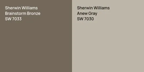 SW 7033 Brainstorm Bronze vs SW 7030 Anew Gray