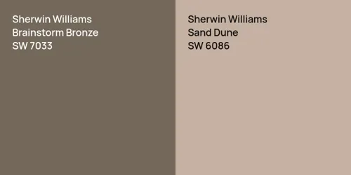 SW 7033 Brainstorm Bronze vs SW 6086 Sand Dune