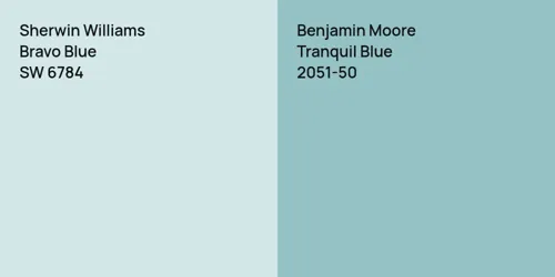 SW 6784 Bravo Blue vs 2051-50 Tranquil Blue