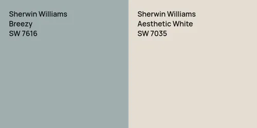 SW 7616 Breezy vs SW 7035 Aesthetic White