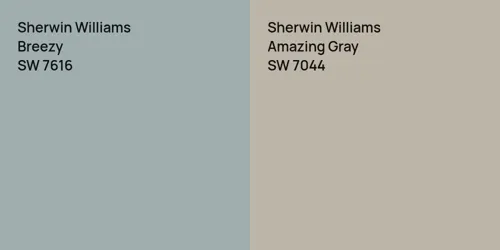 SW 7616 Breezy vs SW 7044 Amazing Gray