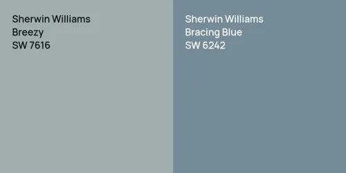 SW 7616 Breezy vs SW 6242 Bracing Blue