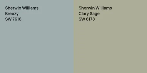 SW 7616 Breezy vs SW 6178 Clary Sage