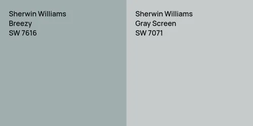 SW 7616 Breezy vs SW 7071 Gray Screen