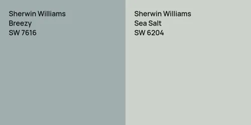 SW 7616 Breezy vs SW 6204 Sea Salt