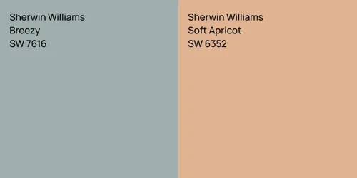 SW 7616 Breezy vs SW 6352 Soft Apricot