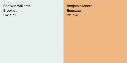 SW 7131 Brooklet vs 2157-40 Beeswax