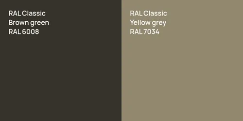 RAL 6008  Brown green vs RAL 7034  Yellow grey