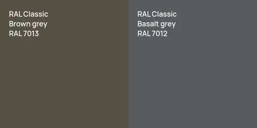 RAL 7013  Brown grey vs RAL 7012 Basalt grey