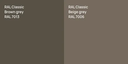 RAL 7013  Brown grey vs RAL 7006  Beige grey