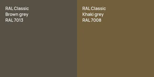 RAL 7013  Brown grey vs RAL 7008  Khaki grey