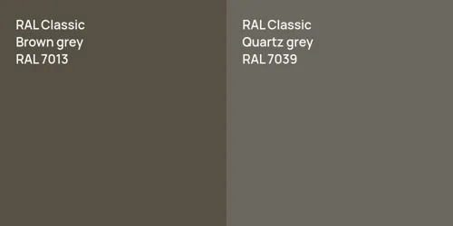 RAL 7013  Brown grey vs RAL 7039  Quartz grey