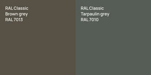 RAL 7013  Brown grey vs RAL 7010  Tarpaulin grey