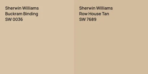 SW 0036 Buckram Binding vs SW 7689 Row House Tan