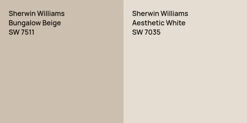 SW 7511 Bungalow Beige vs SW 7035 Aesthetic White