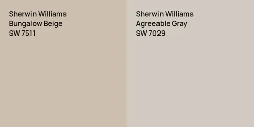 SW 7511 Bungalow Beige vs SW 7029 Agreeable Gray