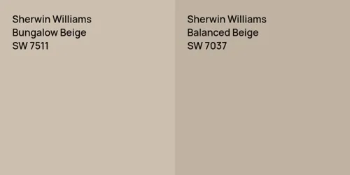 SW 7511 Bungalow Beige vs SW 7037 Balanced Beige