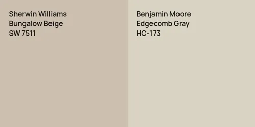 SW 7511 Bungalow Beige vs HC-173 Edgecomb Gray