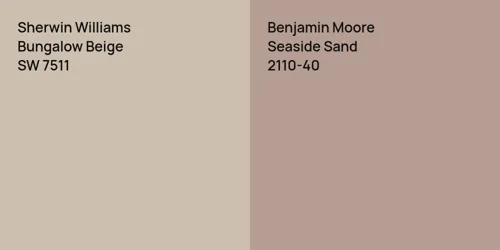 SW 7511 Bungalow Beige vs 2110-40 Seaside Sand