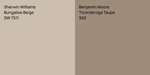 SW 7511 Bungalow Beige vs 992 Ticonderoga Taupe