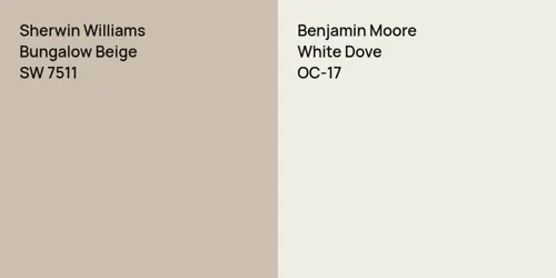 SW 7511 Bungalow Beige vs OC-17 White Dove