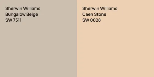 SW 7511 Bungalow Beige vs SW 0028 Caen Stone