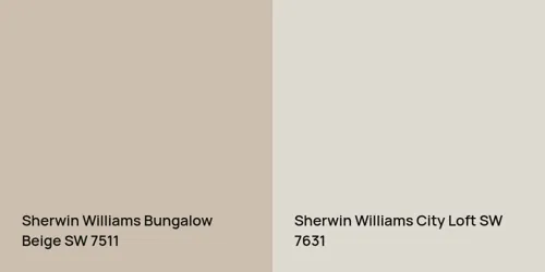 SW 7511 Bungalow Beige vs SW 7631 City Loft