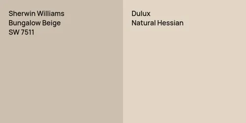 SW 7511 Bungalow Beige vs  Natural Hessian