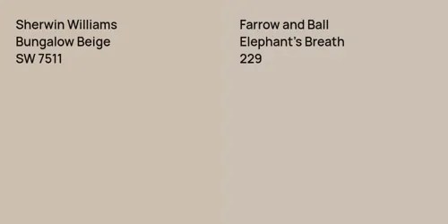 SW 7511 Bungalow Beige vs 229 Elephant's Breath