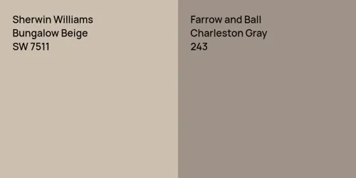 SW 7511 Bungalow Beige vs 243 Charleston Gray