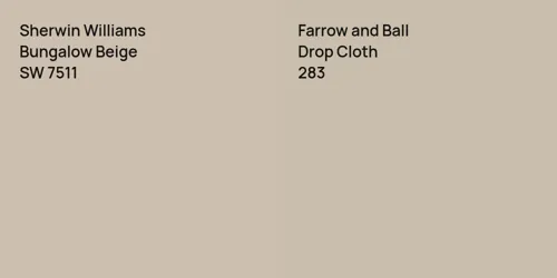 SW 7511 Bungalow Beige vs 283 Drop Cloth