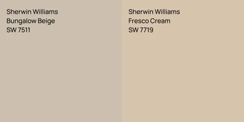 SW 7511 Bungalow Beige vs SW 7719 Fresco Cream