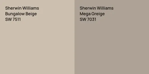 SW 7511 Bungalow Beige vs SW 7031 Mega Greige