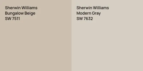 SW 7511 Bungalow Beige vs SW 7632 Modern Gray