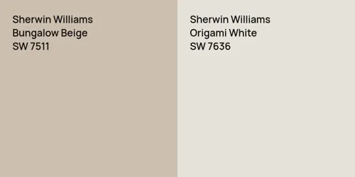 SW 7511 Bungalow Beige vs SW 7636 Origami White