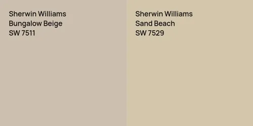 SW 7511 Bungalow Beige vs SW 7529 Sand Beach