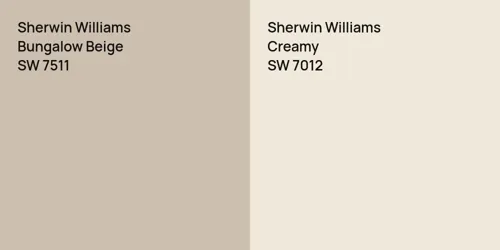 SW 7511 Bungalow Beige vs SW 7012 Creamy