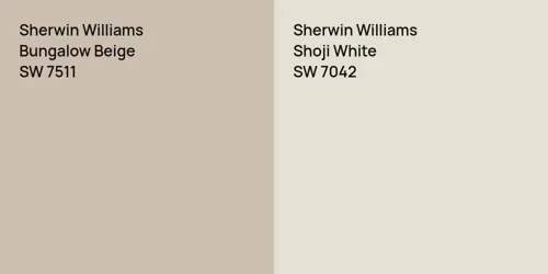 SW 7511 Bungalow Beige vs SW 7042 Shoji White