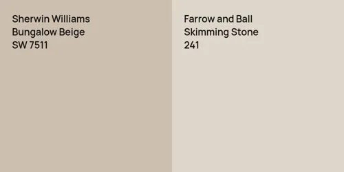 SW 7511 Bungalow Beige vs 241 Skimming Stone