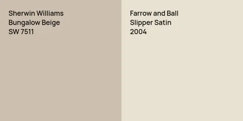 SW 7511 Bungalow Beige vs 2004 Slipper Satin