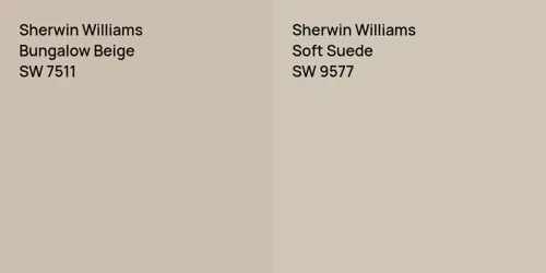 SW 7511 Bungalow Beige vs SW 9577 Soft Suede