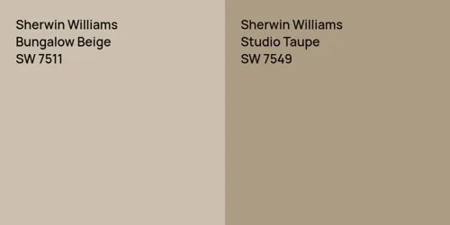 SW 7511 Bungalow Beige vs SW 7549 Studio Taupe