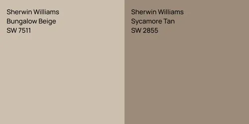 SW 7511 Bungalow Beige vs SW 2855 Sycamore Tan