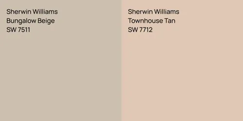 SW 7511 Bungalow Beige vs SW 7712 Townhouse Tan