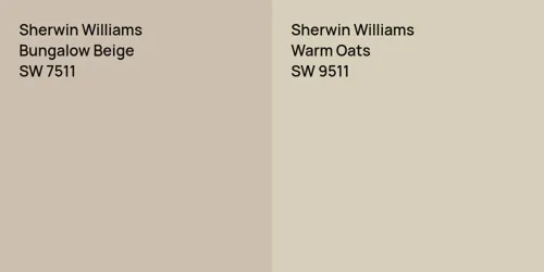 SW 7511 Bungalow Beige vs SW 9511 Warm Oats