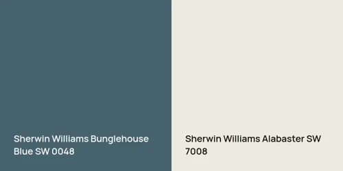 SW 0048 Bunglehouse Blue vs SW 7008 Alabaster